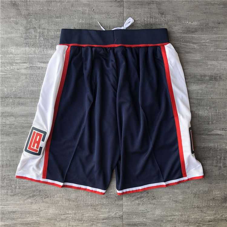 Men NBA Los Angeles Clippers navy blue Shorts 0416 Men NBA Los Angeles Clippers navy blue Shorts 0416